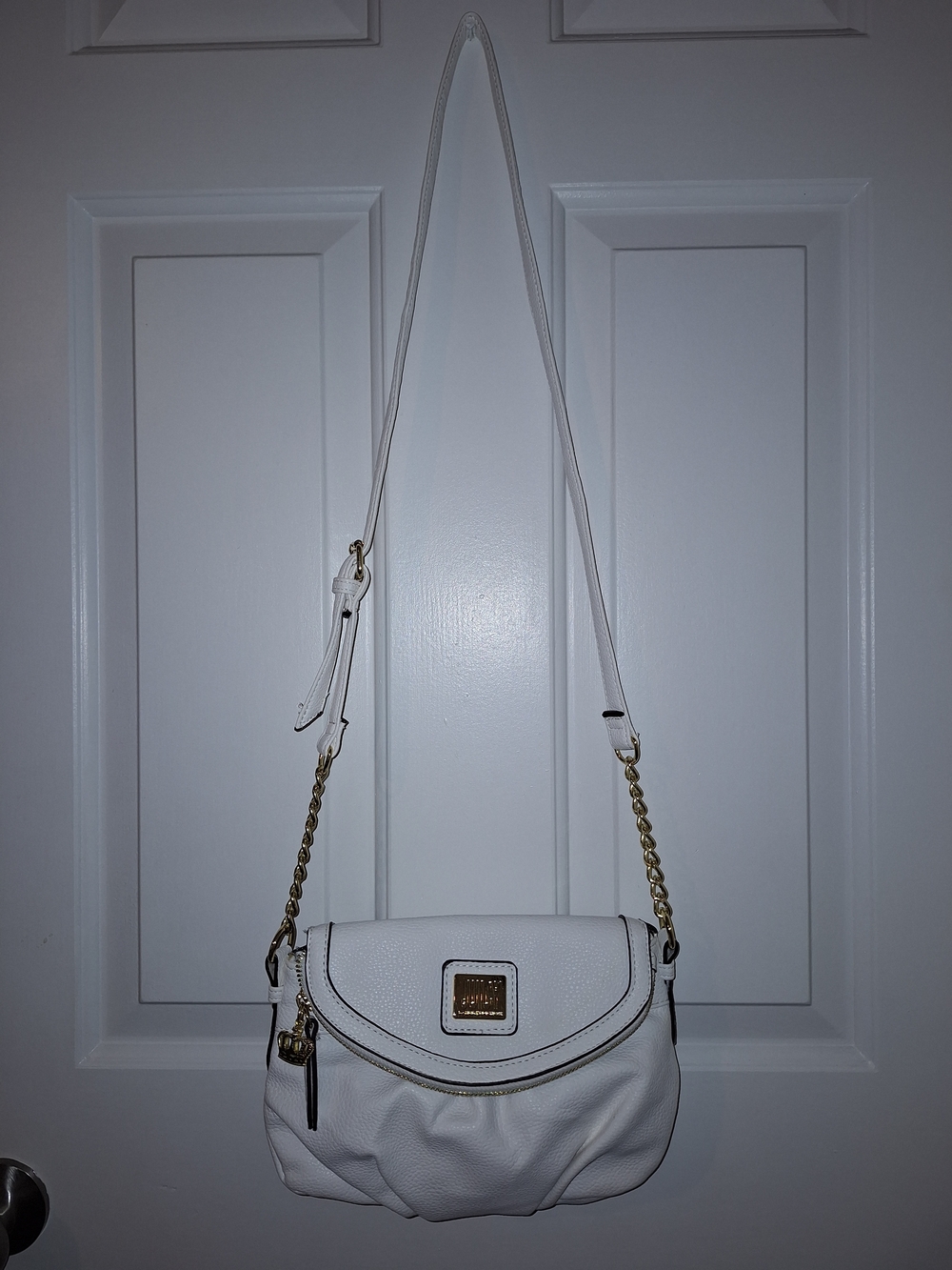 Juicy Couture White Crossbody Bag with Gold Hardware